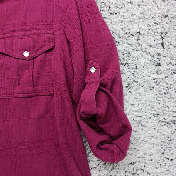Woman Within 14/16 Medium size. Pearl Button Down 100% Cotton Long Sleeve Shirt. - Picture 2 of 16